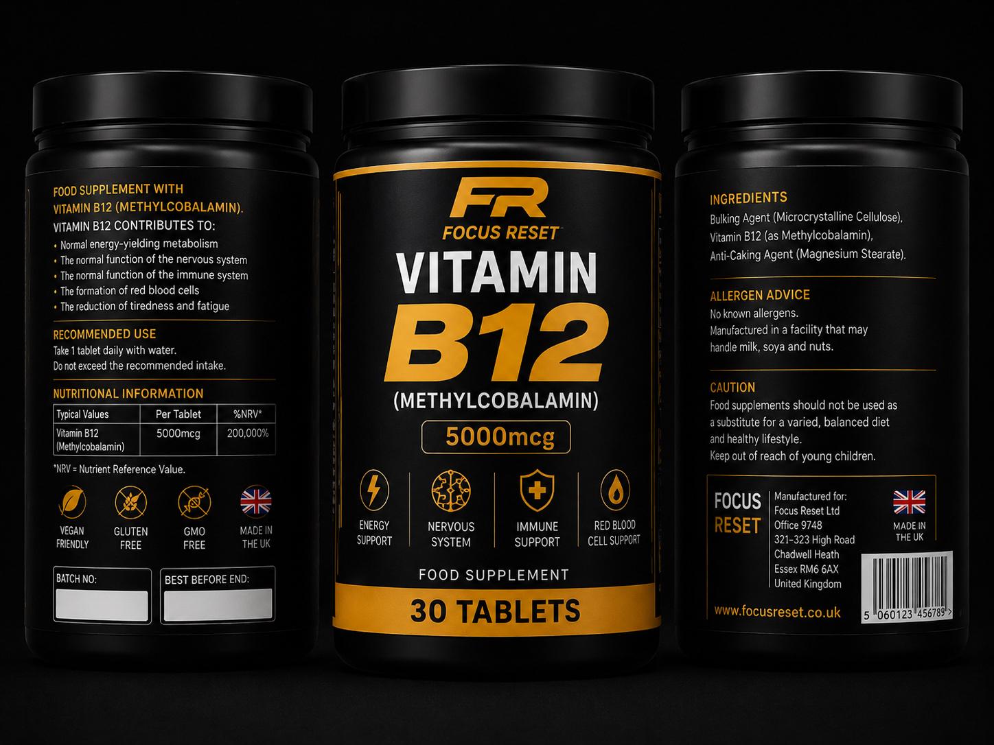 Focus Reset Vitamin B12 (60 Tablets)