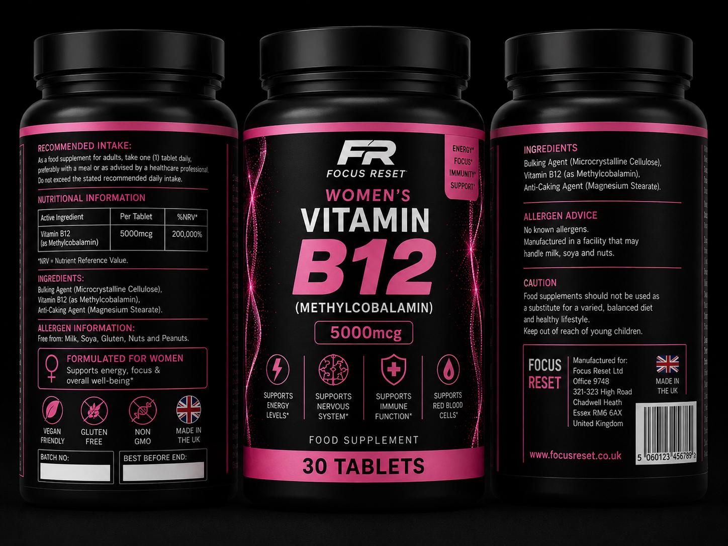 Focus Reset Vitamin B12 (60 Tablets)